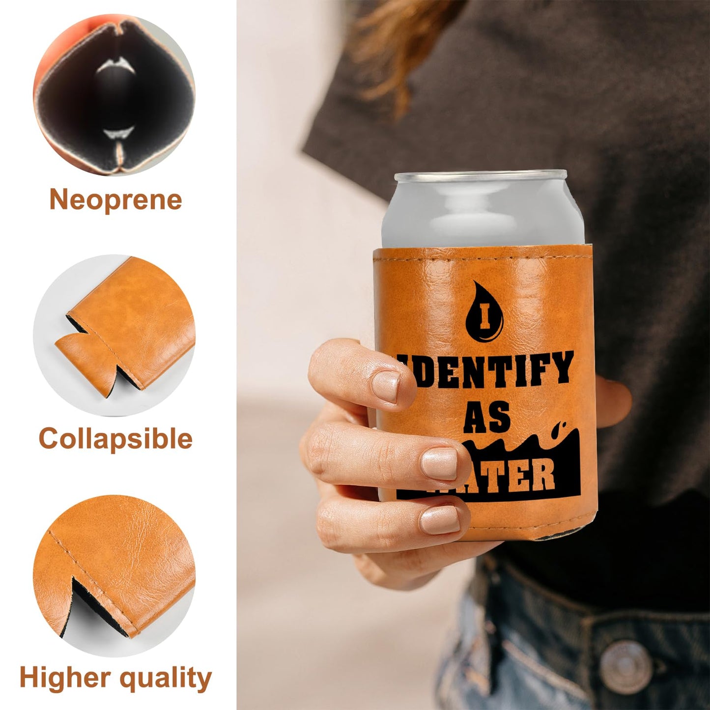 White Elephant Gifts for Adults Leather Can Cooler for Men Christmas Stocking Stuffers Gifts for Dad From Daughter Son Fathers Day Birthday Gag ldeas Funny Retirement Gift