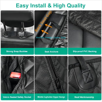 ANOSOSPECIAL Dog Car Back Seat Cover for Kids,Non Stick Fur Rear Seat Protector for Pet,Nonslip Waterproof Universal Fit Interior Backseat Covers for Auto Van SUV