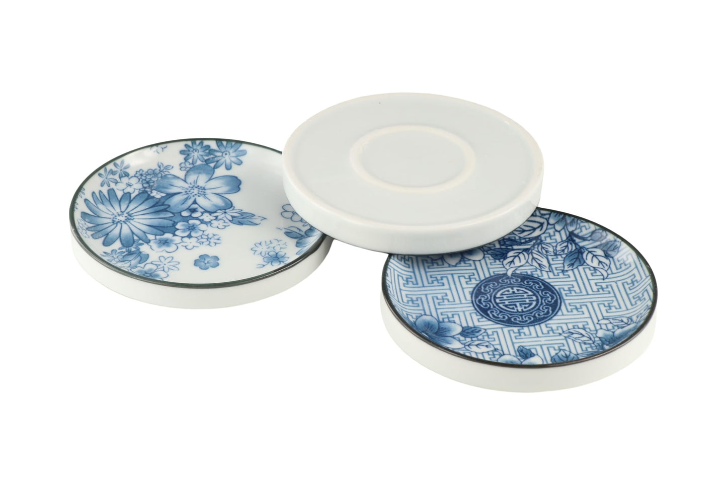 zaoalife 4pcs Japanese Porcelain Side Dish Ceramic Side Dishes Bowl Ceramic Appetizer Plates Seasoning Dishes Dipping Bowls for Seasoning, Sushi, Appetizer, Vinegar, Ketchup, BBQ