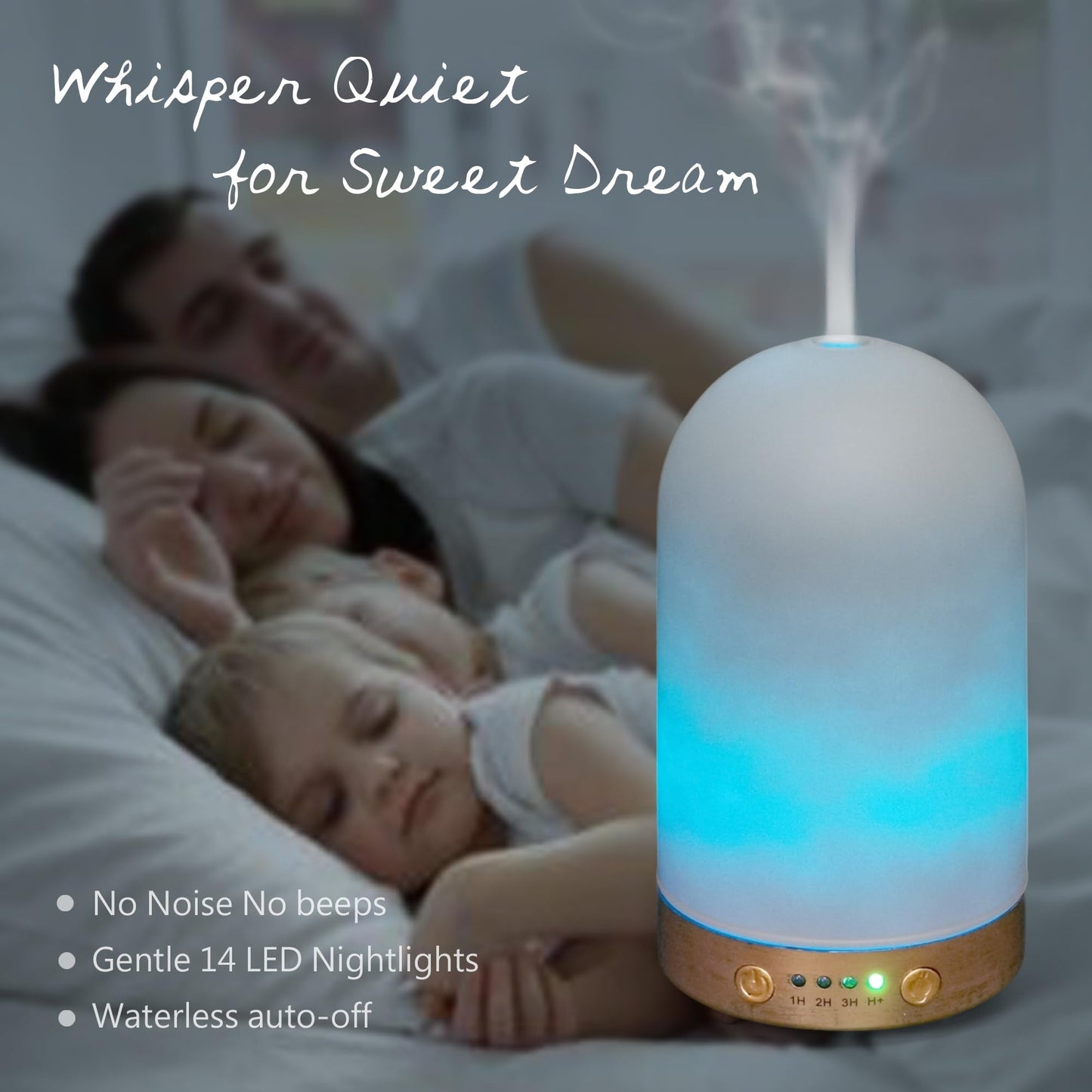 Earnest Living Essential Oil Diffuser White Ceramic Diffuser 100 ml Timers Night Lights and Auto Off Function Home Office Humidifier Aromatherapy Diffusers for Essential Oils