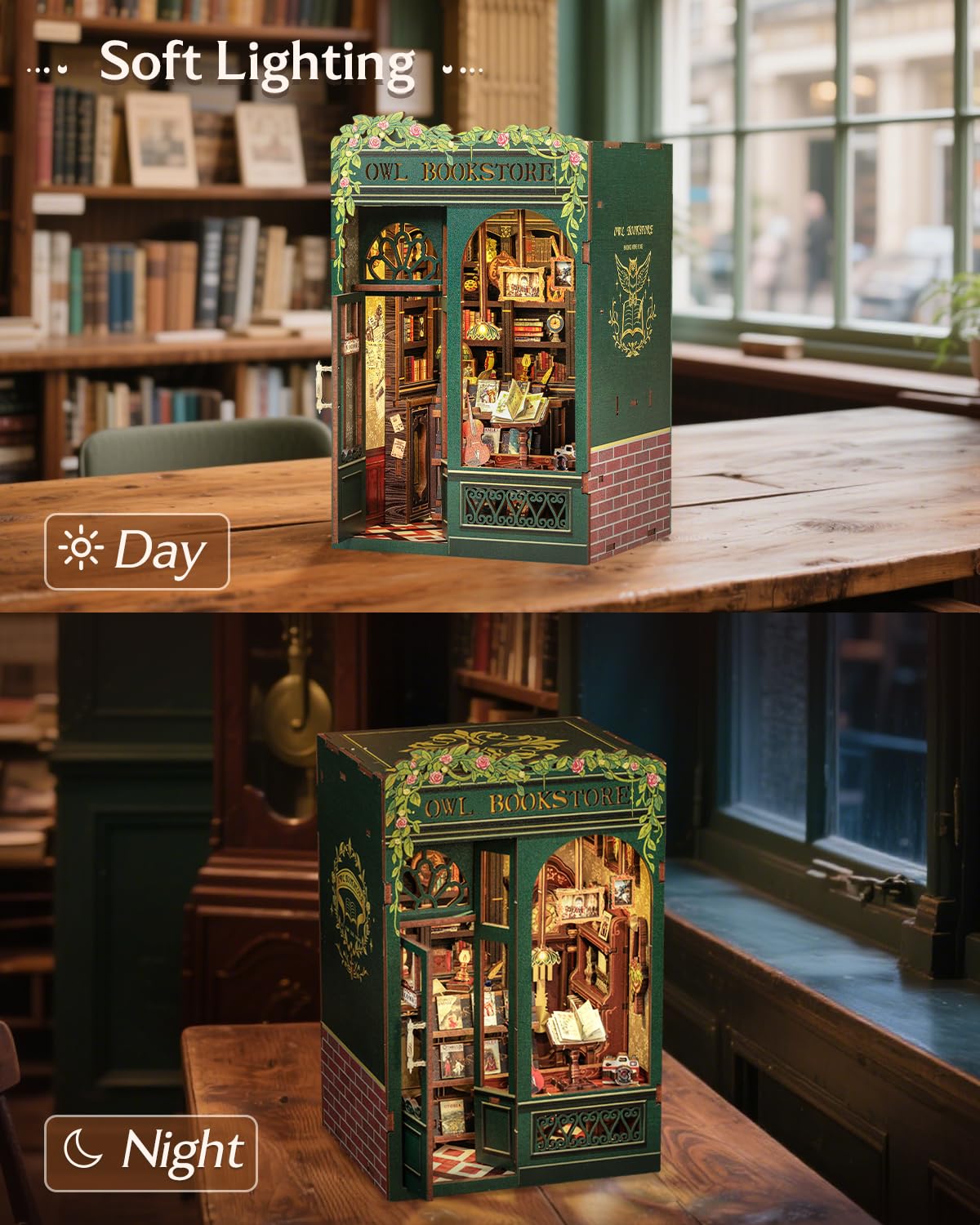 CUTEBEE Book Nook Kit, DIY Miniature House Kits for Adult and Teens, Dollhouse Tiny Booknook Garden House Bookshelf, DIY Craft Gifts for Family and Friends