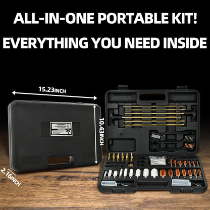 XKV Universal Gun Cleaning Kit for Pistol,Shotgun,Rifle,Airgun,Revolver and Gun Accessories,for Hunting and Shooting,Cleaning Kit with Portable Case,Brushes,Jags and Adapters - Gifts for Men