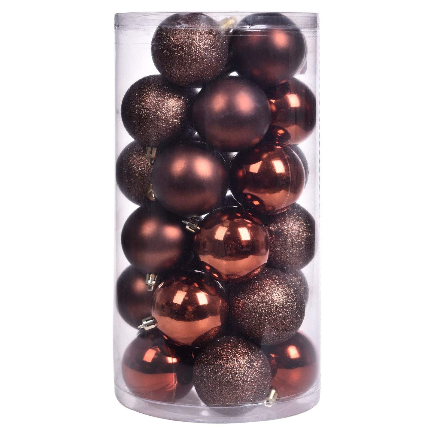 30ct Christmas Ball Ornaments, 2.36" Shatterproof Tree Decorations, Perfect Hanging Ball for Indoor/Outdoor Holiday Christmas Party Decor (Brown)