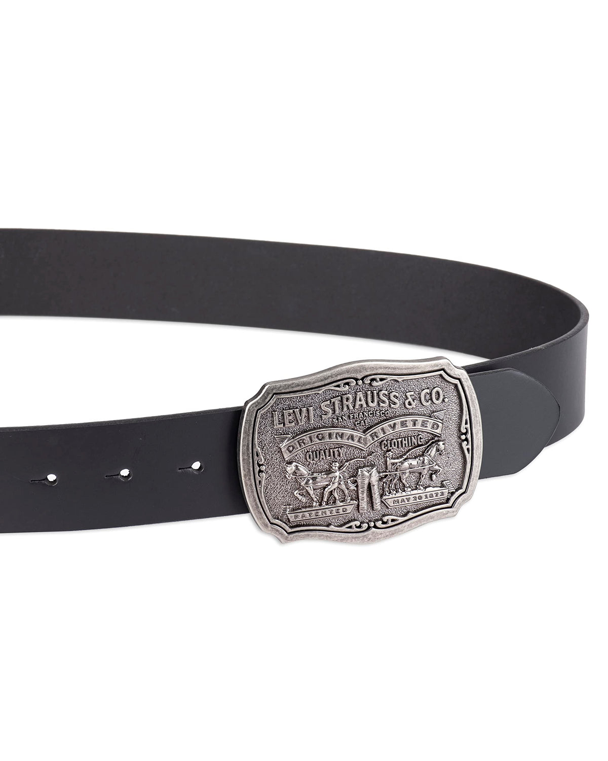 Levi's Men's Leather Belt With Antiqued Buckle,Black,36