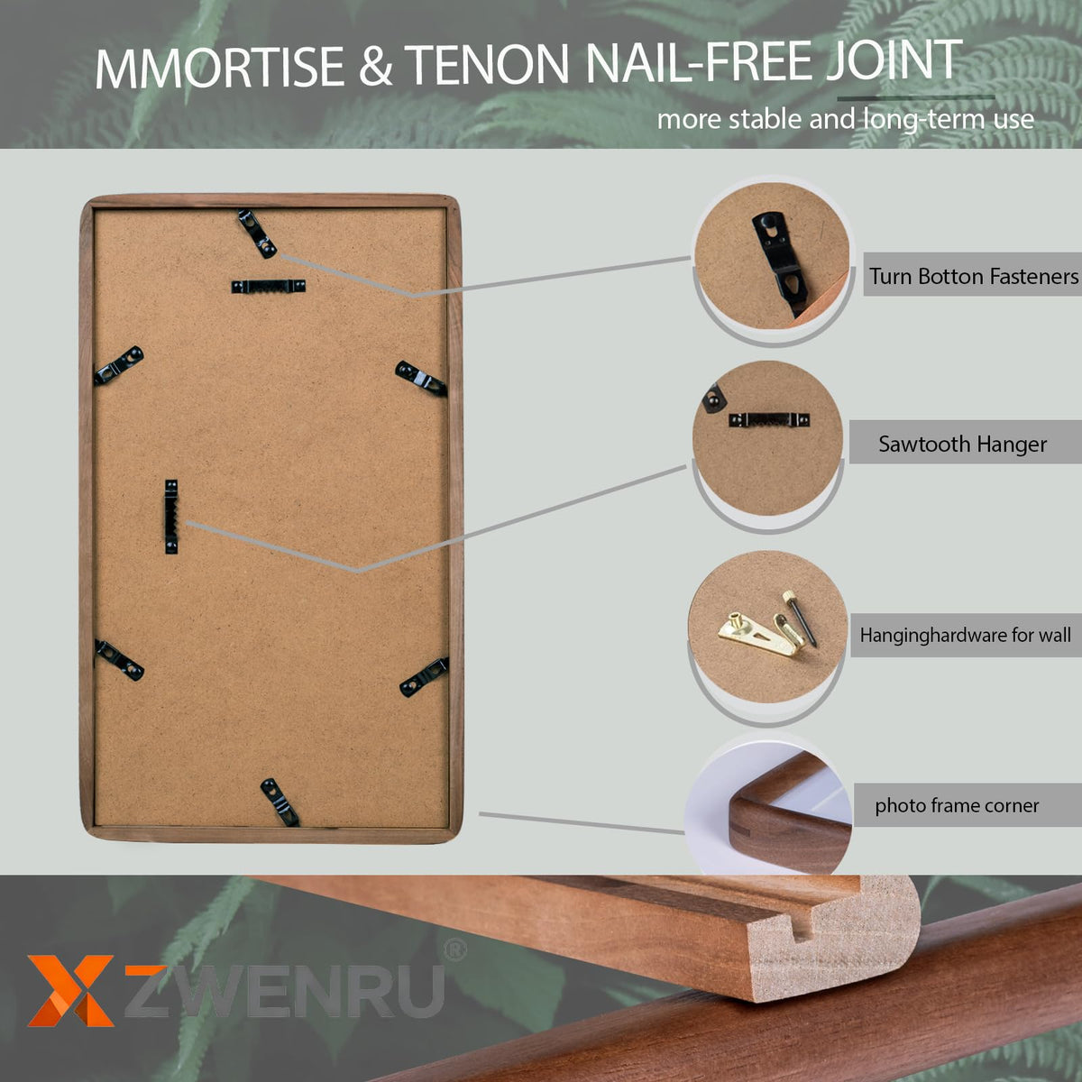 Xzwenru 8x14 Picture Frame Set of 1,Solid Walnut Wood Frame with Real Glass,Rounded Edge Wooden Photo Frame Matted to 8x14 Photo without mat or three 4x6 picture with mat, For TableTop and Wall Decoration.