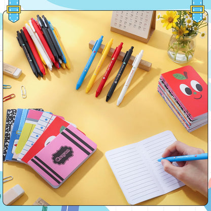 Funrous 48 Pcs Teacher Appreciation Gifts Bulk - 24 Set Teacher Notebook and Pen with Inspirational Quote, Small Pocket Notepad Journal Ballpoint Pen for Thank You Gift Women Men Adult Office Supplies