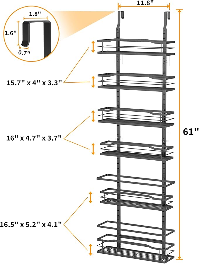 Moforoco 6-Tier Over The Door Pantry Organizer, Pantry Organization and Storage