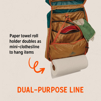Kelty Camp Galley – Camp Kitchen Organization Kit, Pockets, Compartments for Outdoor Cooking Essentials, Plastic, DULL GOLD/DEEP TEAL