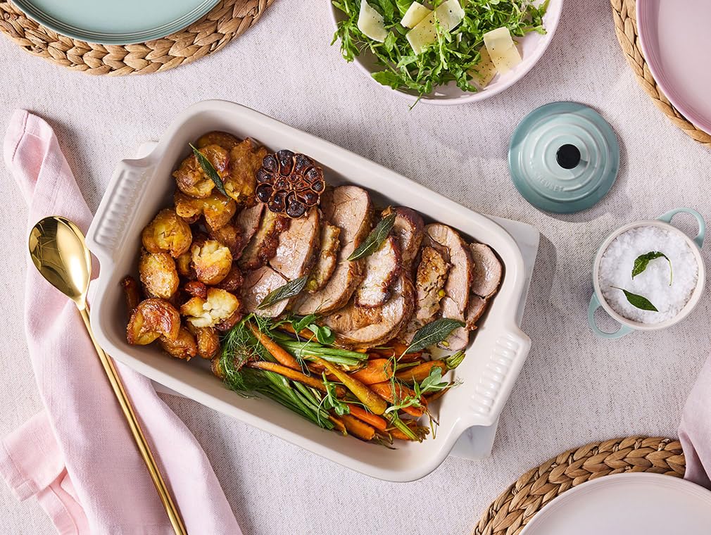 Le Creuset Stoneware Heritage Rectangular Dish, 4 Qt. (12" x 9"), Sea Salt