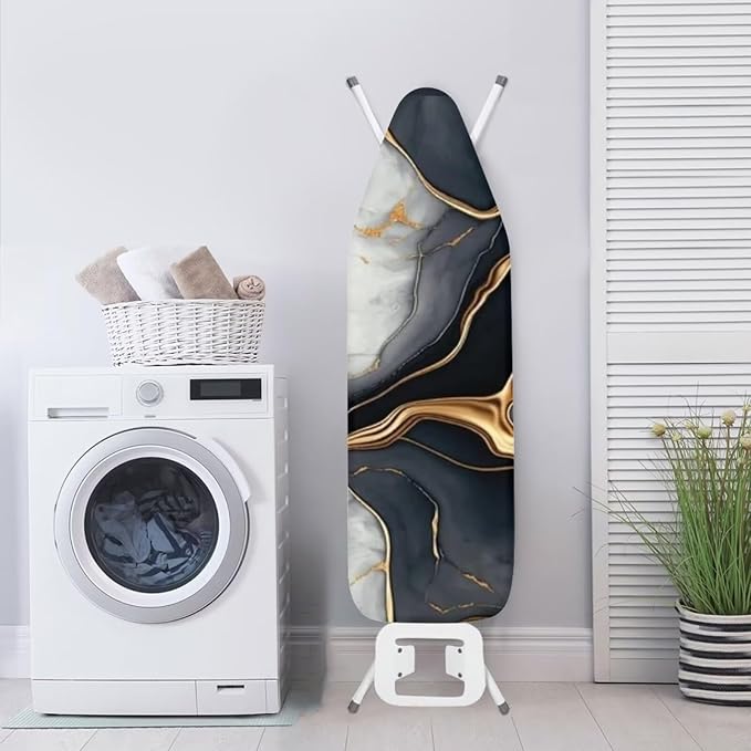 Black Gold Marble Ironing Board Cover Standard Size Iron Board Cover