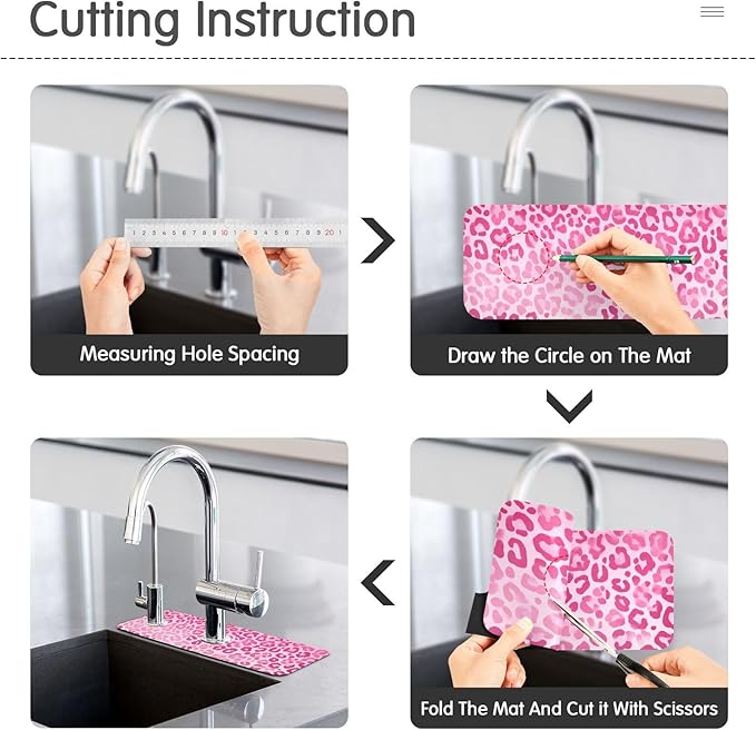 Kitchen Sink Splash Guard 1 PC 14.7 Inch Sink Faucet Mat Splash Guard
