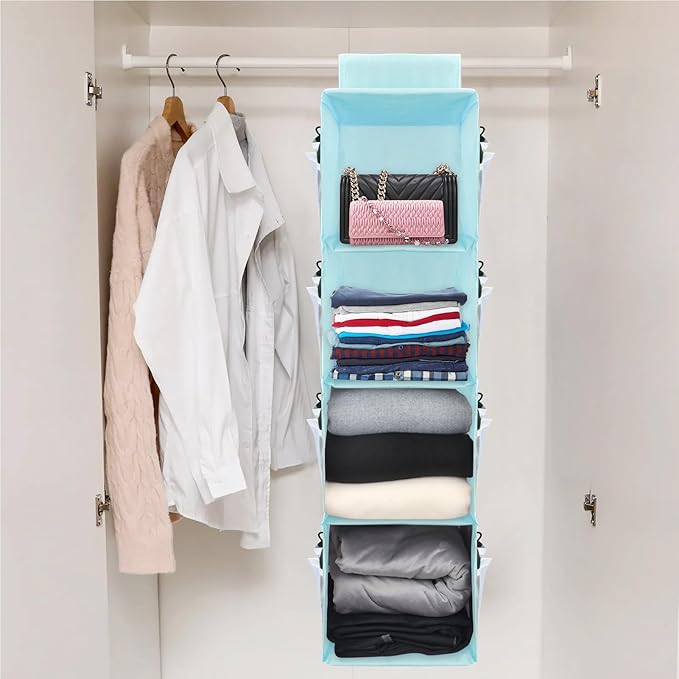 PetsHome 4-Shelf Hanging Closet Organizer, Space Saver, Closet Hanging Storage