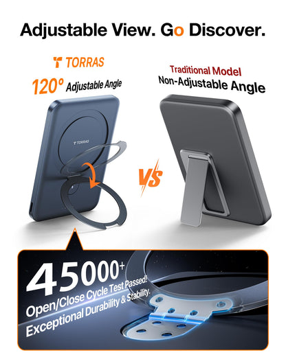TORRAS EasyGo 0.45" Slim Magnetic Portable Charger Power Bank for iPhone, 5000mAh 22.5W PD Fast Charging Wireless Battery Pack Compatible with Magsafe, iPhone Air,Pro,Pro Max,17,16,15,14,13,12, Black