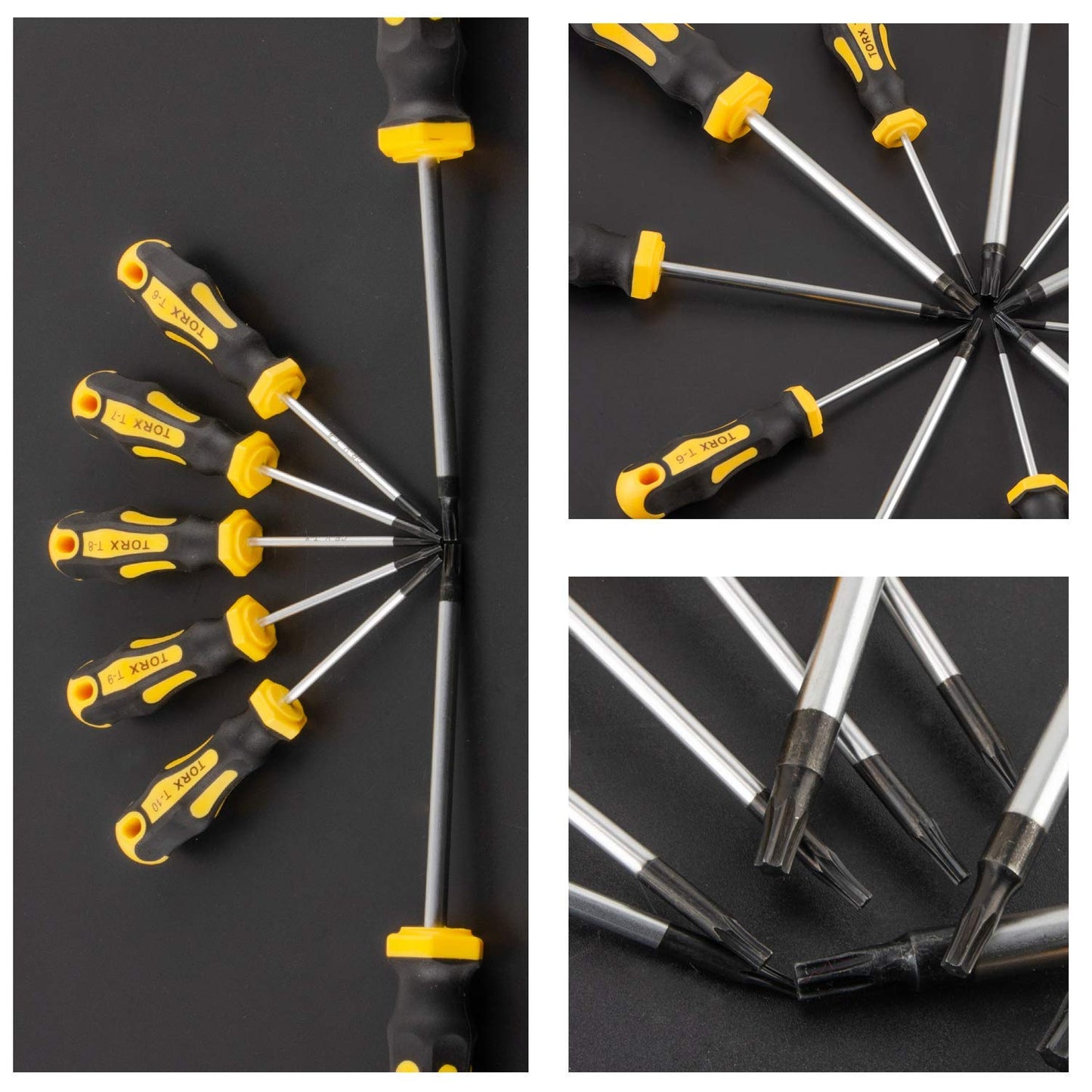 Gunpla 11 Pieces CR-V Torx Screwdriver Set T6 T7 T8 T9 T10 T15 T20 T25 T27 T30 T40 Star Magnetic Assorted Repair Precision Screwdrivers Set Tools for Torx Screws Phone Computer Mac Games Watches