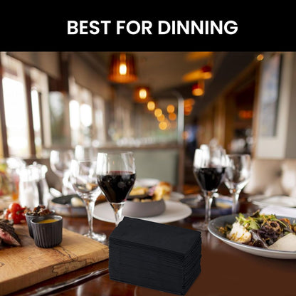 Perfectware 2 Ply Black Dinner Napkin Pack of 125