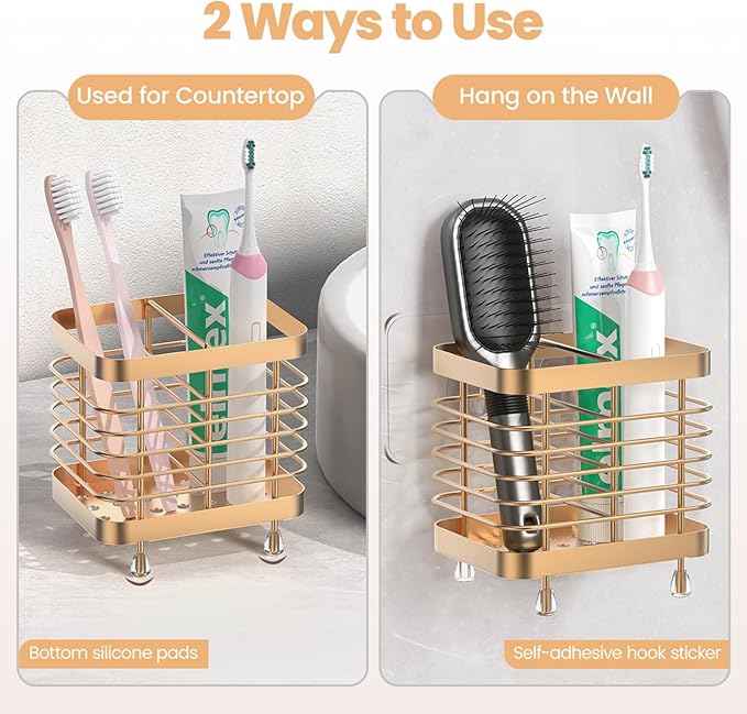Luxspire Toothbrush Holders for Bathroom, Stainless Steel Electric Toothbrush
