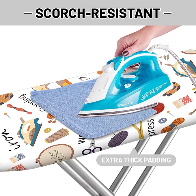 Extra Thick Ironing Board Cover and Pad, 15x54 Ironing Board Cover, Resist