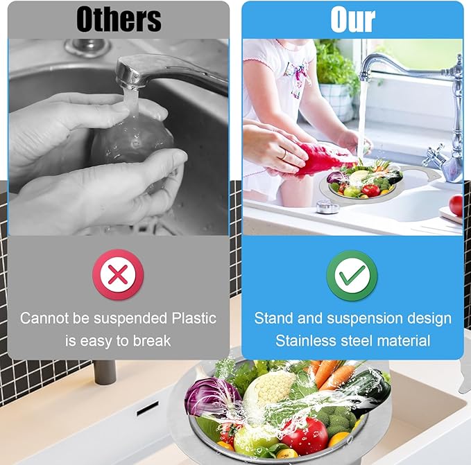 2pcs Swan-Shaped Drain Basket, Stainless Steel Sink Strainer Catcher