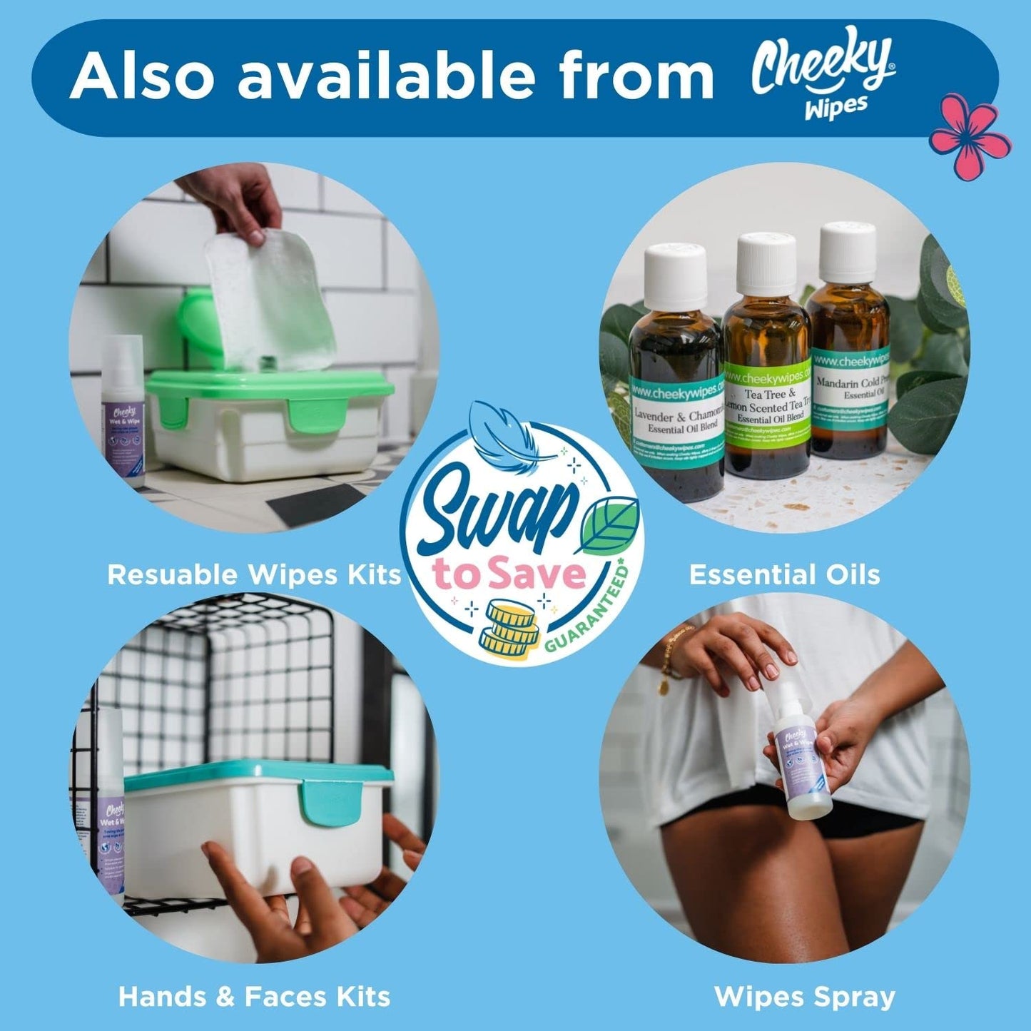 Cheeky Wipes - 25 Washable RAINBOW Cotton Terry Cloth Wipes, 15x15cm Reusable Towelling Wipes, Extra Soft & Perfect for Cleansing Baby's Hands and Face | Eco Friendly