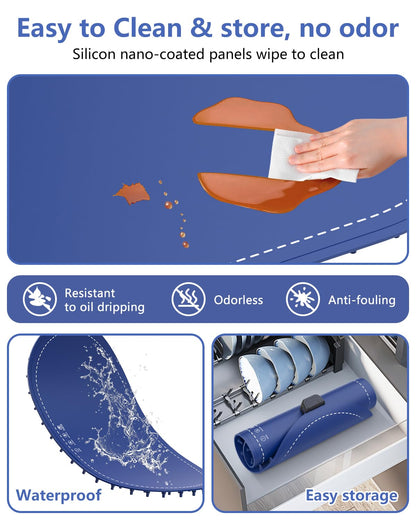 seenlast Warming Mat for Food with Adjustable Temperature Timer,10S Fast Heating Silicone Food Warmers for Parties Buffet and Home Daily,Food Warming Mat with Insulating Pad Raised Feet Protects Table