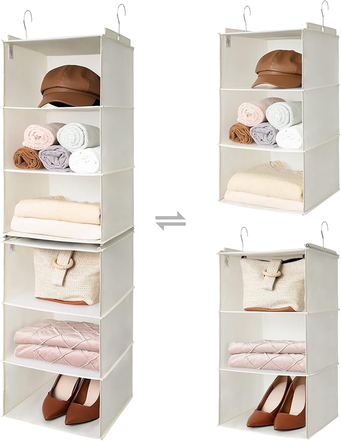 GRANNY SAYS 6-Shelf Hanging Closet Shelves, Separable to 2 Pack 3-Shelf Closet