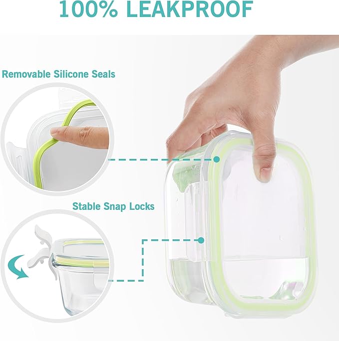 Vtopmart 8 Pack Glass Food Storage Containers