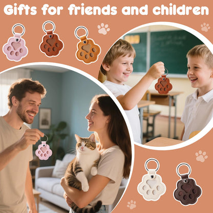 Aanqilze 5PCS Pet Hair Storage Keychain, Pet Dog Cat Hair Collector Paw Shaped fur keepsake Keychains, pet enthusiast commemorative gift