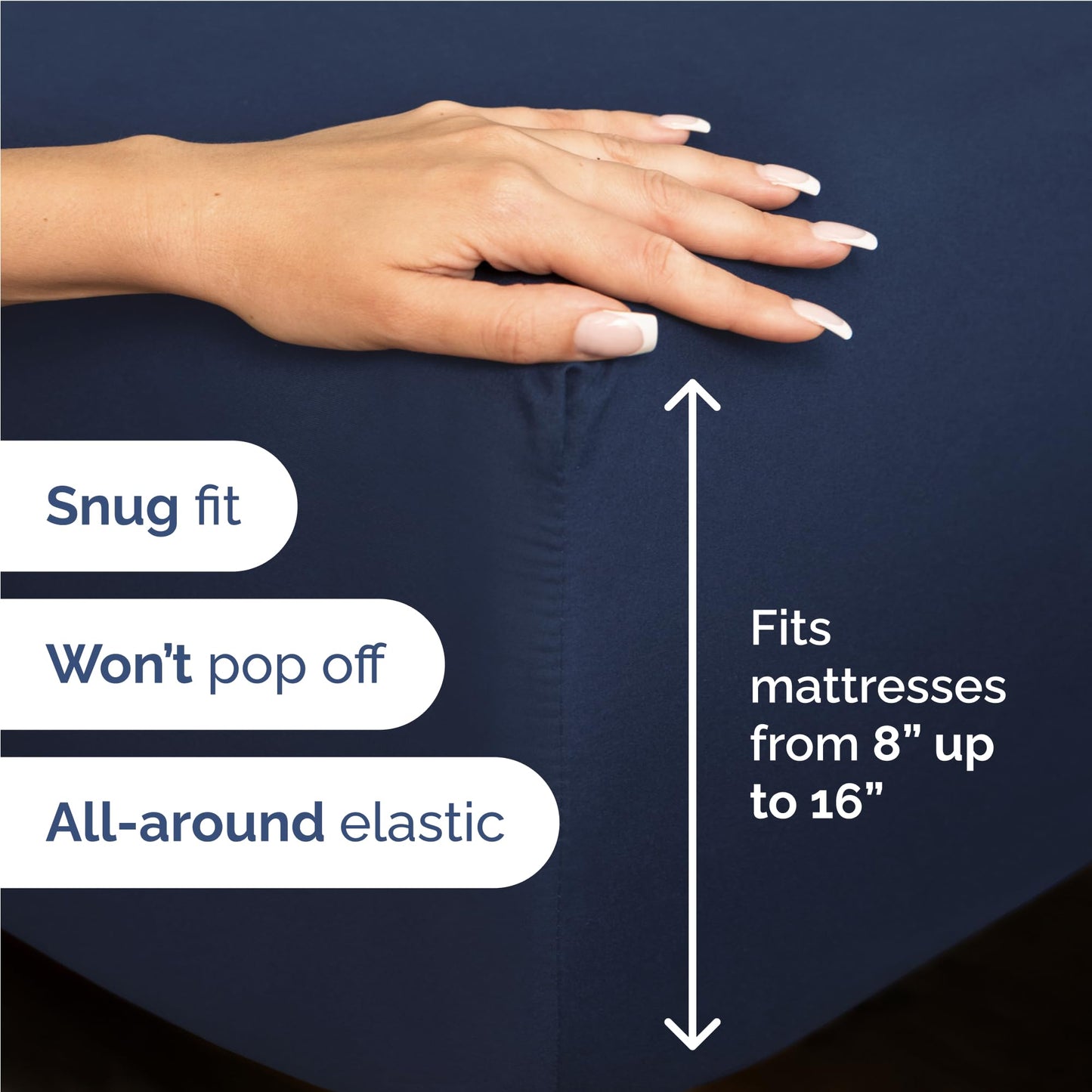 Full Size 4 Piece Sheet Set - Comfy Breathable & Cooling Sheets - Hotel Luxury Bed Sheets for Women & Men - Deep Pockets, Easy-Fit, Extra Soft & Wrinkle Free Sheets - Navy Blue Oeko-Tex Bed Sheet Set