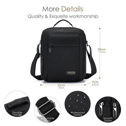 SPAHER Men Handbags Shoulder Bags Messenger Business Bag Crossbody Satchel Sling Waterproof Travel Bag Daily Man Bag Gift with Adjustable Shoulder Strap for Ipad