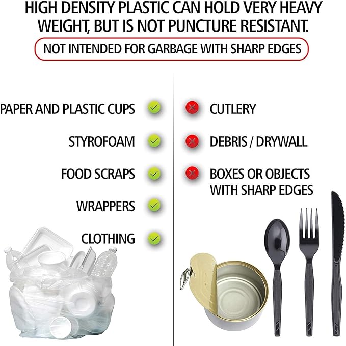 Aluf Plastics 45 Gallon Clear Trash Bags