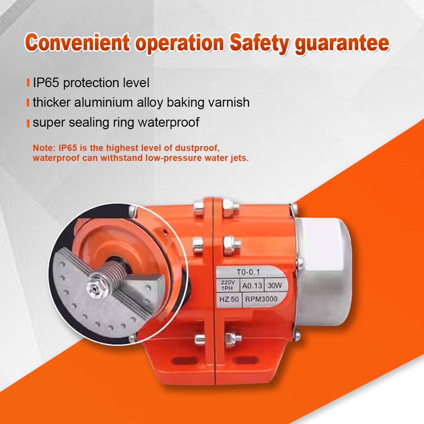 ATO 30W Concrete Vibration Motor with Speed Controller, Adjustable Exciting Force DC Electric Vibration Motor Low Noise Concrete Vibrating Motor 3600rpm 1 Phase 110V