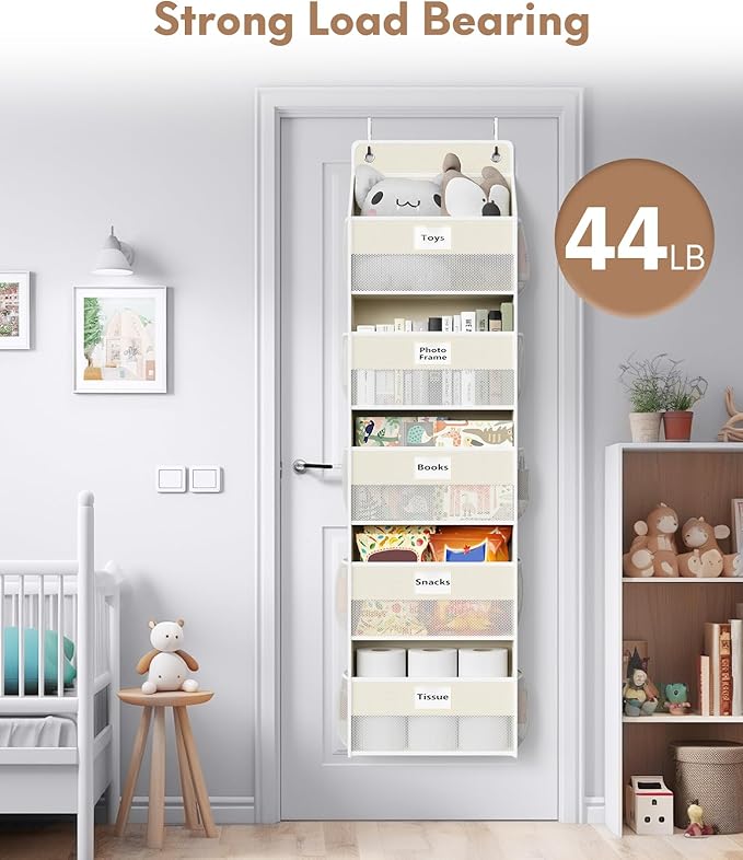 Over The Door Organizer Hanging, 5 Shelf Behind The Doors Storage, Pantry Door