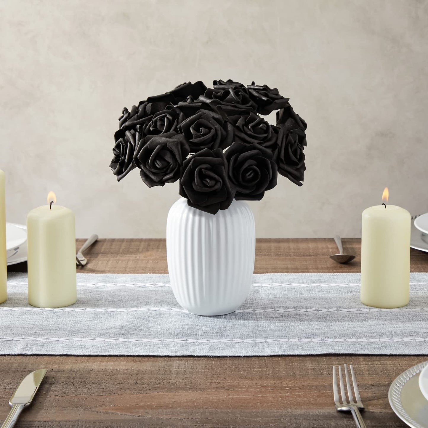 Bright Creations 100-Pack Black Artificial Flowers, Fake Foam Flowers for Halloween Decorations, DIY Crafts, Bouquets, and Black-Themed Parties (3 Inches)