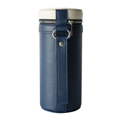 MIVLXLX 3 slots eyeglass case Leather sunglasses storage box, suitable for both men and women, Sunglass Glasses Storage Holder Box (Blue/White)
