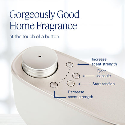 Aera Waterless Essential Oil Diffuser for Large Rooms (500–1000 Sq Ft) + Wi-Fi App & Alexa Control – Hypoallergenic Luxury Home Scent System (Fits 25mL Capsules –Sold Separately) – White
