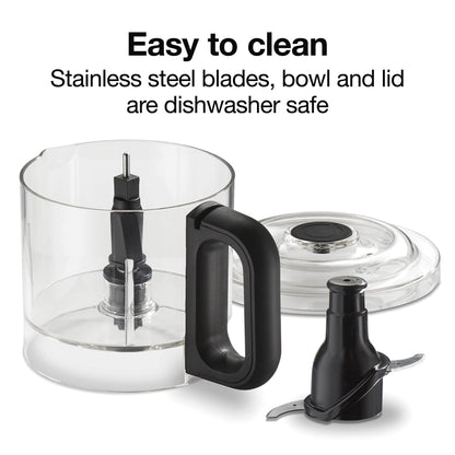 Proctor Silex Durable Electric Vegetable Chopper & Mini Food Processor for Chopping, Puree & Emulsify, 1.5 Cup, White