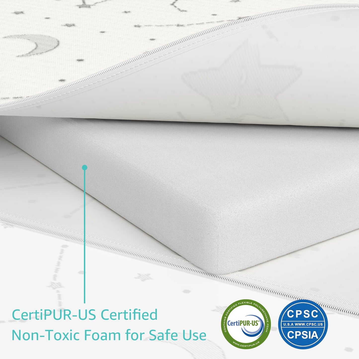 YENING Bamboo Pack and Play Mattress Pad Breathable 38x26 Waterproof Baby Mattress for Pack N Play Matress Topper Waterproof