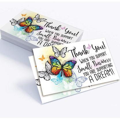 Business Thank You Cards - Small Business Essentials - When You Are Supporting Small Businesses - Blank Note Card, Stationery Set of 50 3.5 x 2 Standard Business Card, Small Business Thank You Cards
