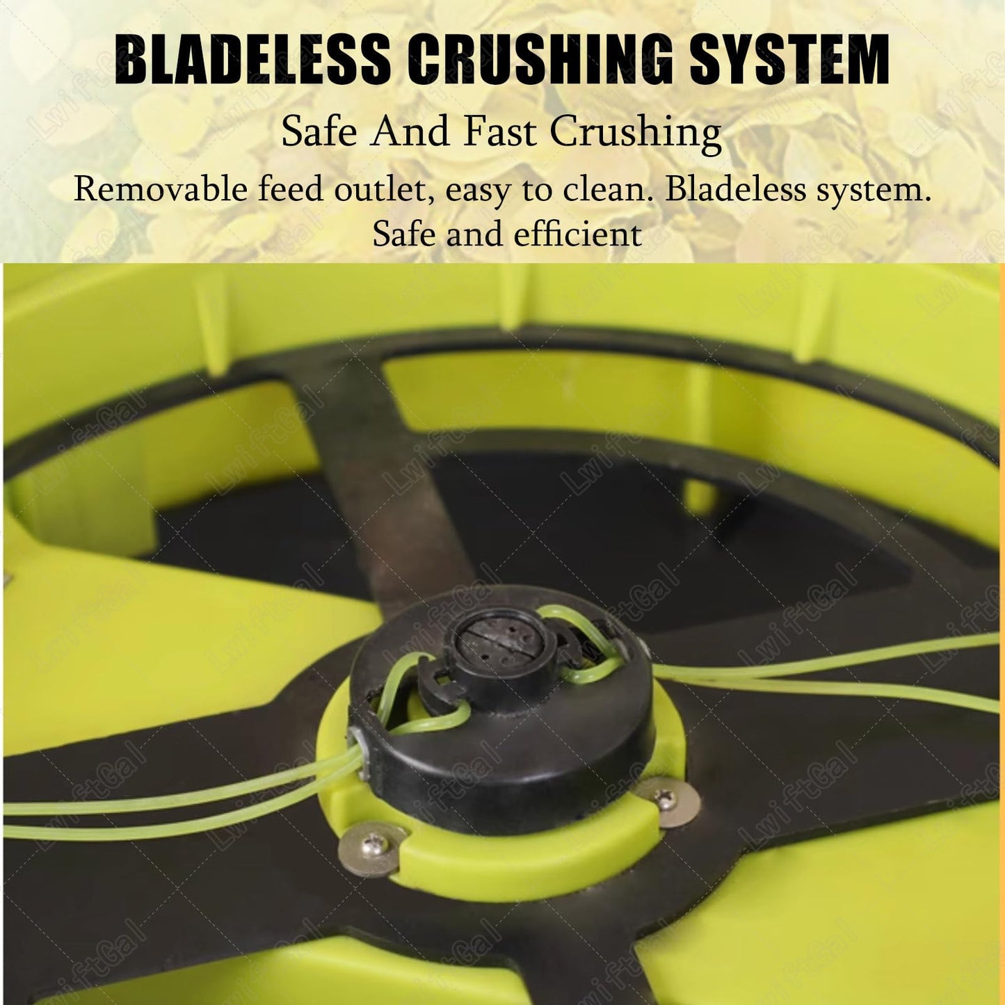 LwiftGal Electric Leaf Mulcher Garden Shredder, 2500w Compost Shredder Leaf Crusher with Wheels,Leaf Rake, Storage Bag, 54cm Funnel Diameter for Yard Cleanup, Composting 20mpowercord