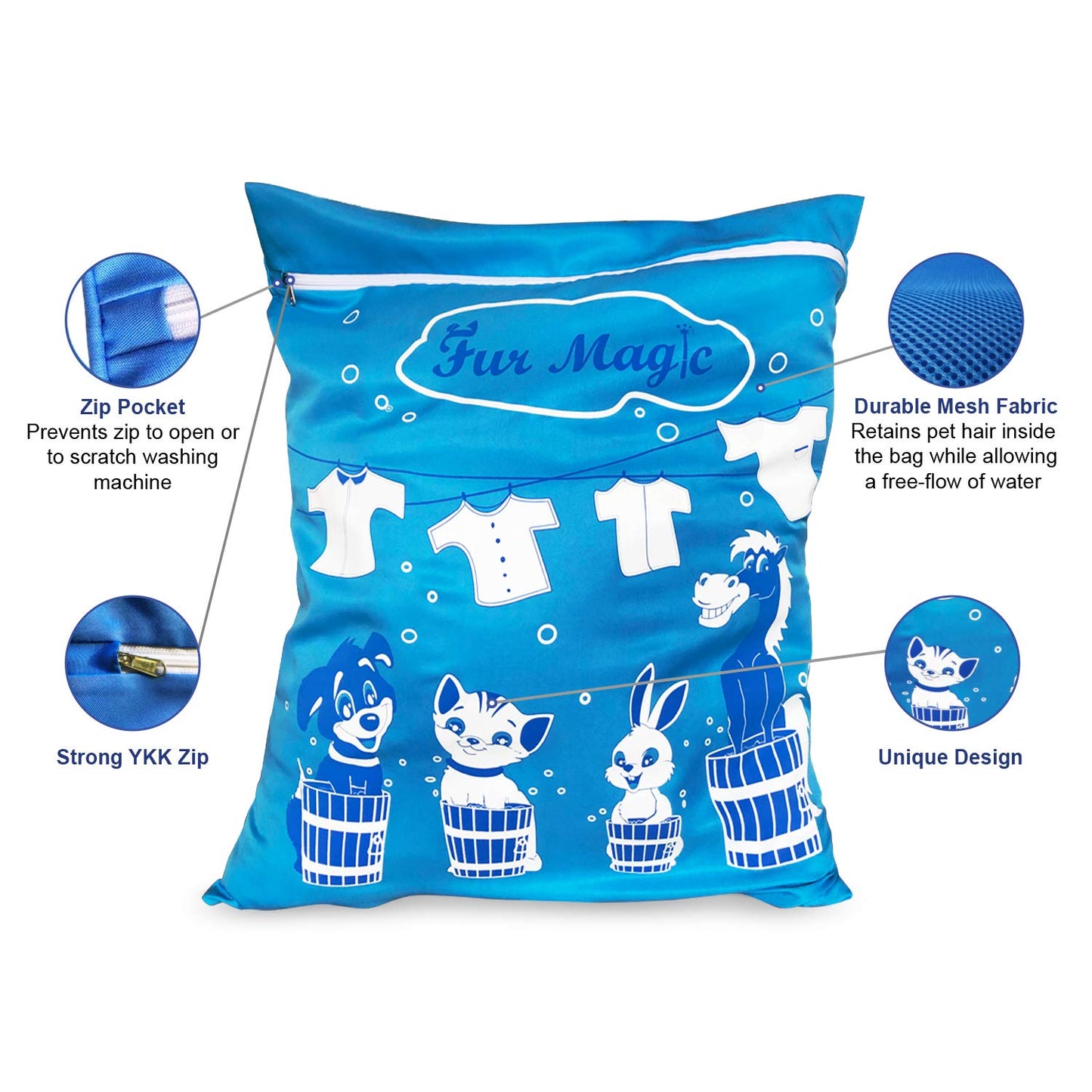 Fur Magic Pet Laundry Bag Keeps Your Washing Machine Free From Pet Hair Large Size Ideal For Dog Cat Horse Rabbit, Limited Edition