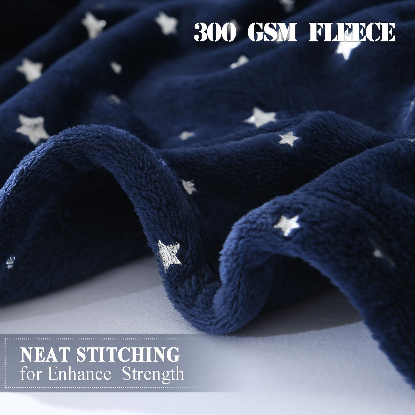 NANPIPER Throw Blanket, Ultra Soft Thick Microplush Bed Blanket, All Season Premium Fluffy Microfiber Fleece Throw for Sofa Couch (Twin Size 65"x80", Navy Blue)