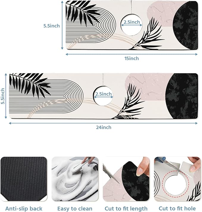 Patterned Sink Faucet Mat Kitchen Splash Guard Super Absorbent Drying Mat