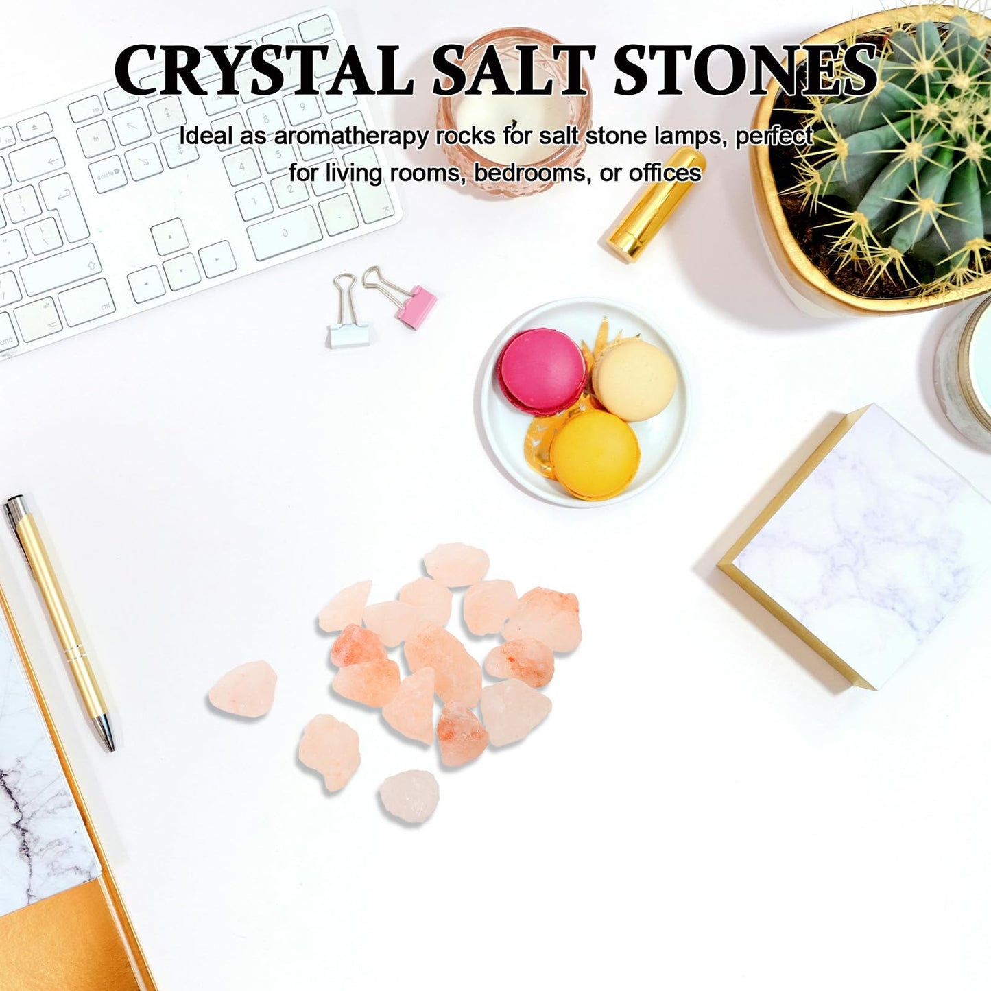 VINTORKY 1 Bag Himalayan Salt Rocks - 2.2 Lbs Natural Pink Crystal Salt Stones 0.4-0.8" Chunks for Essential Oil Diffuser Lamp, Bowls, Home & Spa Decor, Feng Shui Ornaments