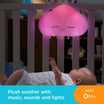 Fisher-Price Baby Sound Machine Twinkle & Cuddle Cloud Soother Crib-Attach Plush with Lights for Infant to Toddler, GJD44