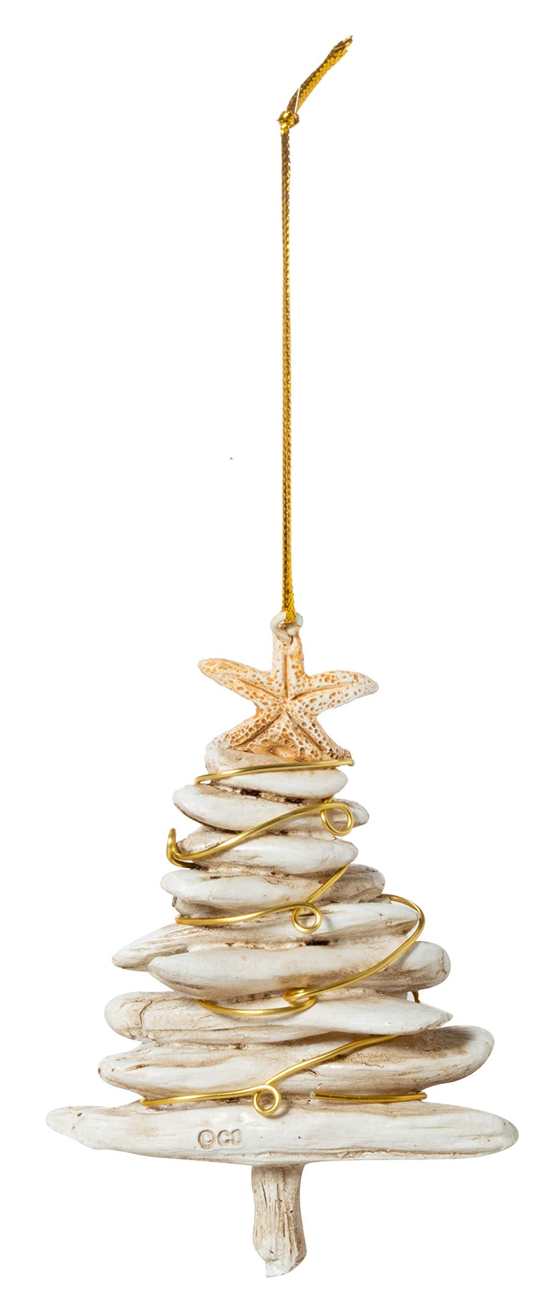 Cape Shore Driftwood and Sea Glass Christmas Tree Holiday Ornament