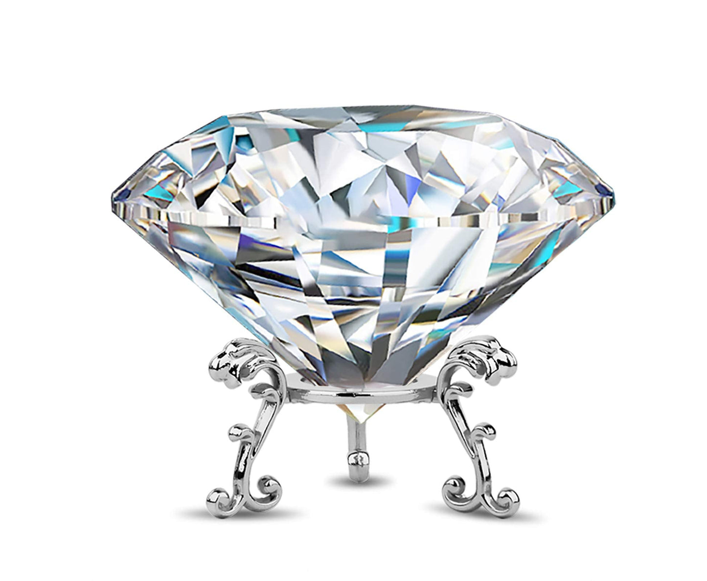 Adwikoso Large Crystal Diamond Paperweight with Stand Jewels Wedding Decorations Centerpieces Home Decor 3.15 inch (Clear)