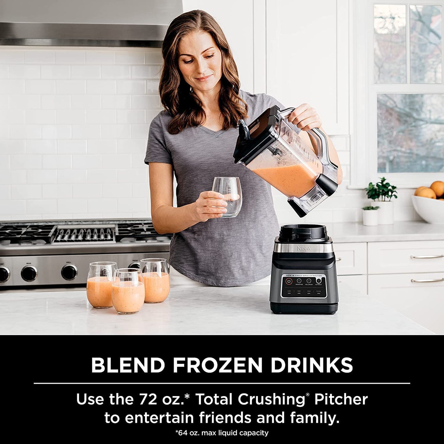 Ninja BL660 Professional Compact Smoothie & Food Processing Blender, 1100-Watts, 3 Functions -for Frozen Drinks, Smoothies, Sauces, & More, 72-oz.* Pitcher, (2) 16-oz. To-Go Cups & Spout Lids, Gray