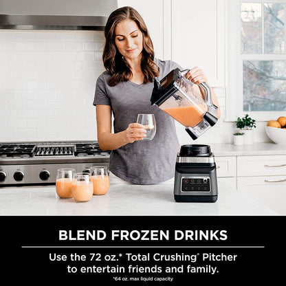Ninja BL660 Professional Compact Smoothie & Food Processing Blender, 1100-Watts, 3 Functions -for Frozen Drinks, Smoothies, Sauces, & More, 72-oz.* Pitcher, (2) 16-oz. To-Go Cups & Spout Lids, Gray