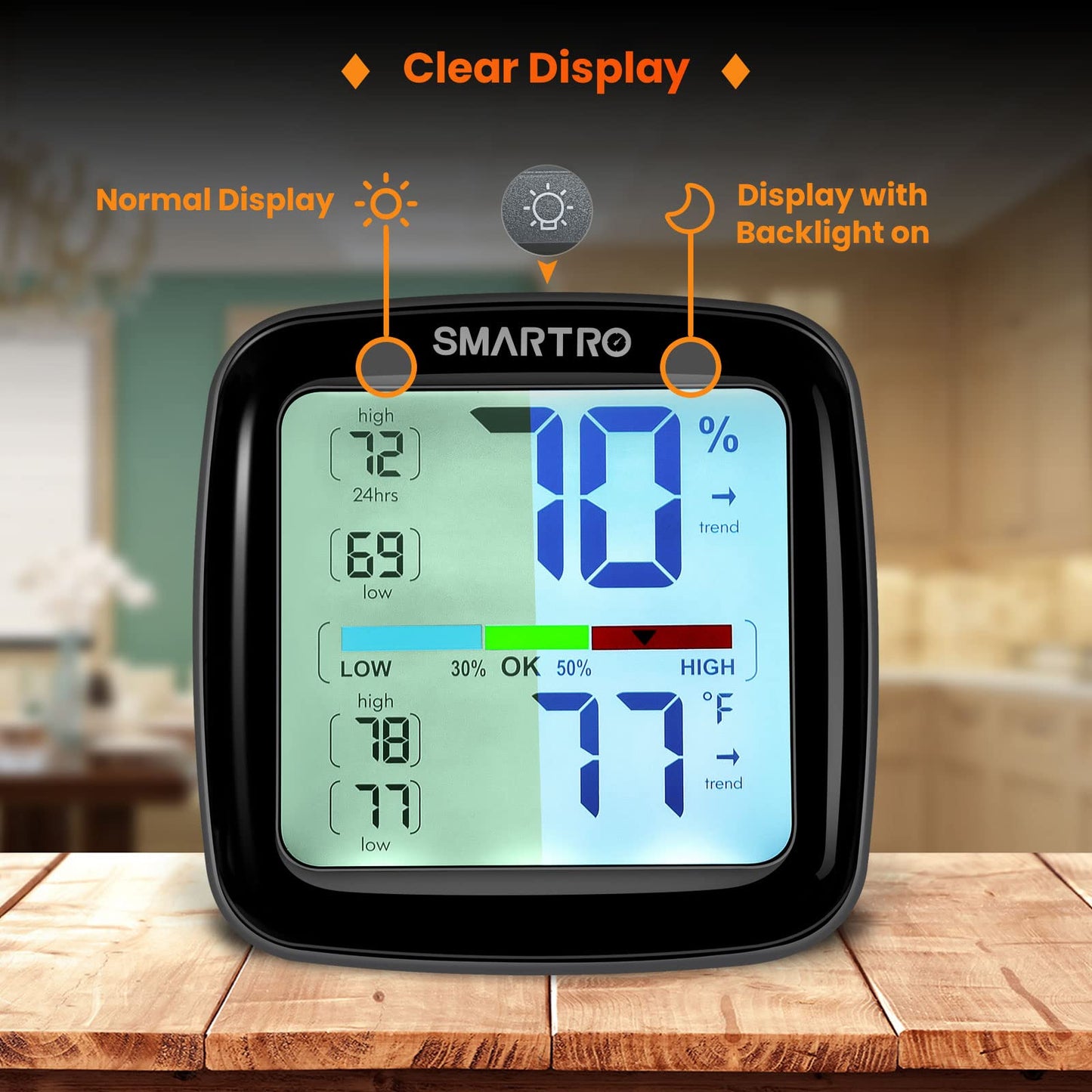 SMARTRO SC42 Professional Digital Hygrometer Indoor Thermometer Room Humidity Gauge Pro Accuracy Calibration