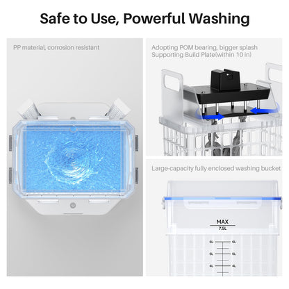 ELEGOO Mercury Plus V3.0 Wash and Cure Station, 7.5 L Large Capacity, Compatible with Mars Saturn Photon Halot MSLA LCD DLP 3D Printers